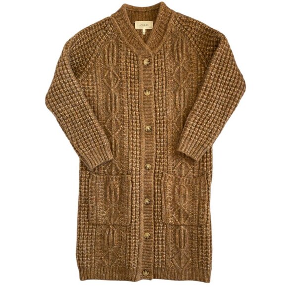 The GREAT. Long Cable Cardigan - Picture 2 of 14